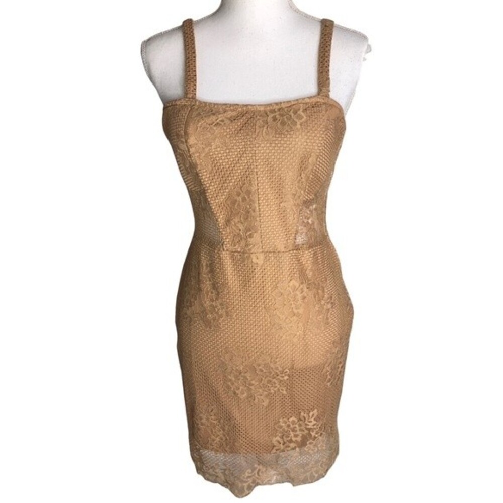 Pari & Max Floral Lace Cut Out Square Neck Lined Mini Dress
